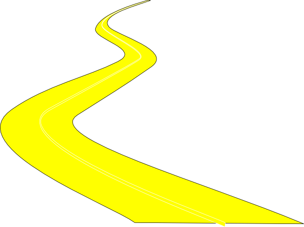Path Clipart Curve Road - Curvy Yellow Brick Road (600x449)