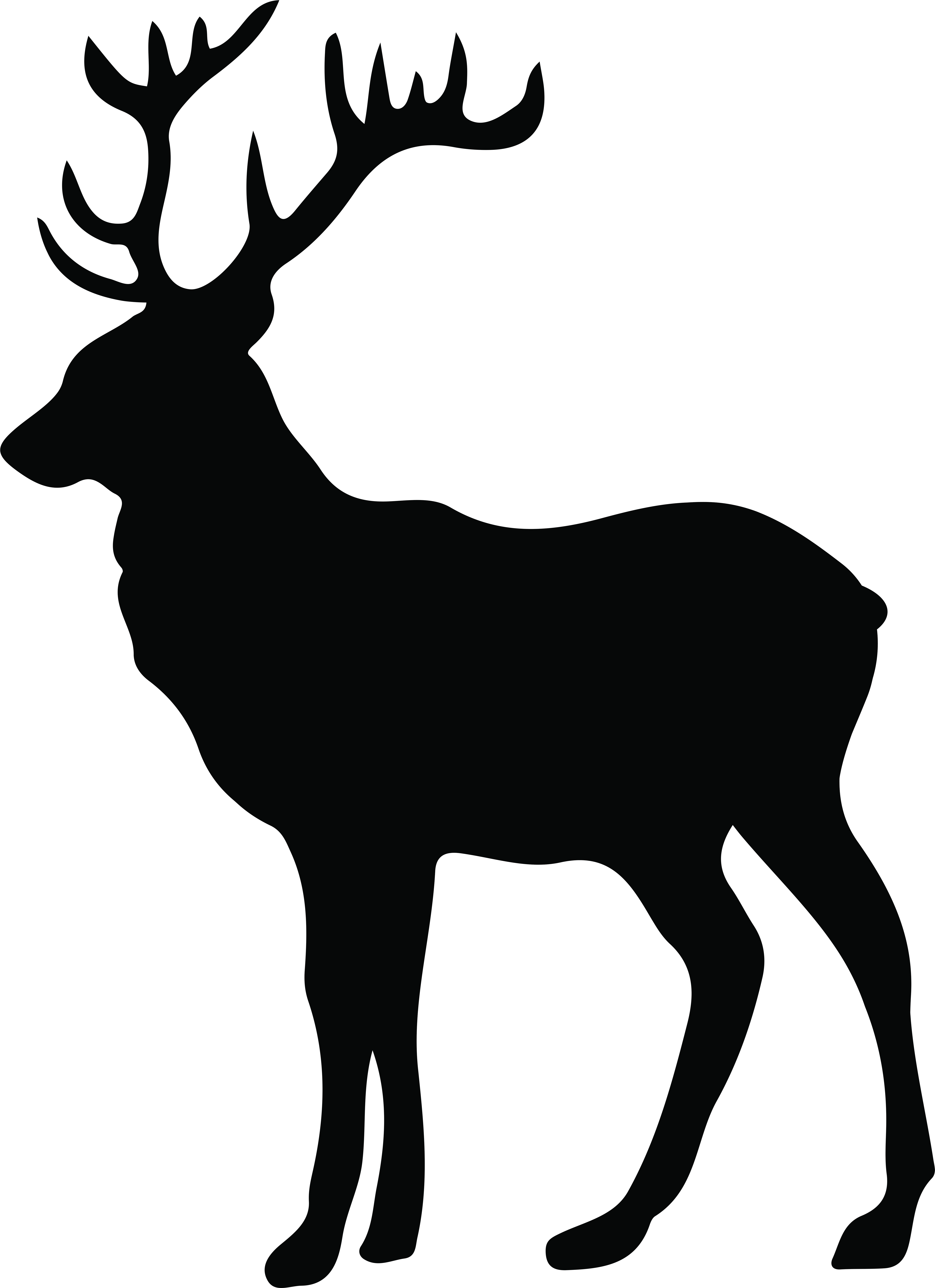 Elk Clipart Stag - Transparent Moose Silhouette (5953x8000)