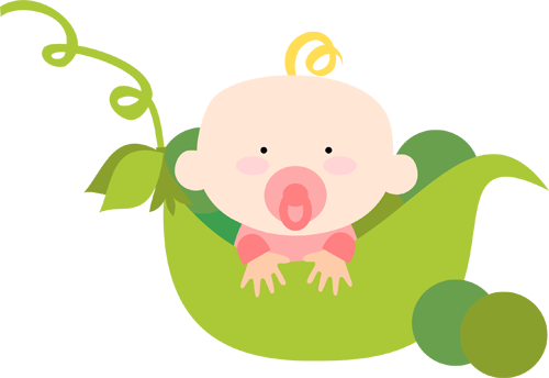 Svg Cutting Files - Baby In Pea Pod Clipart (500x344)