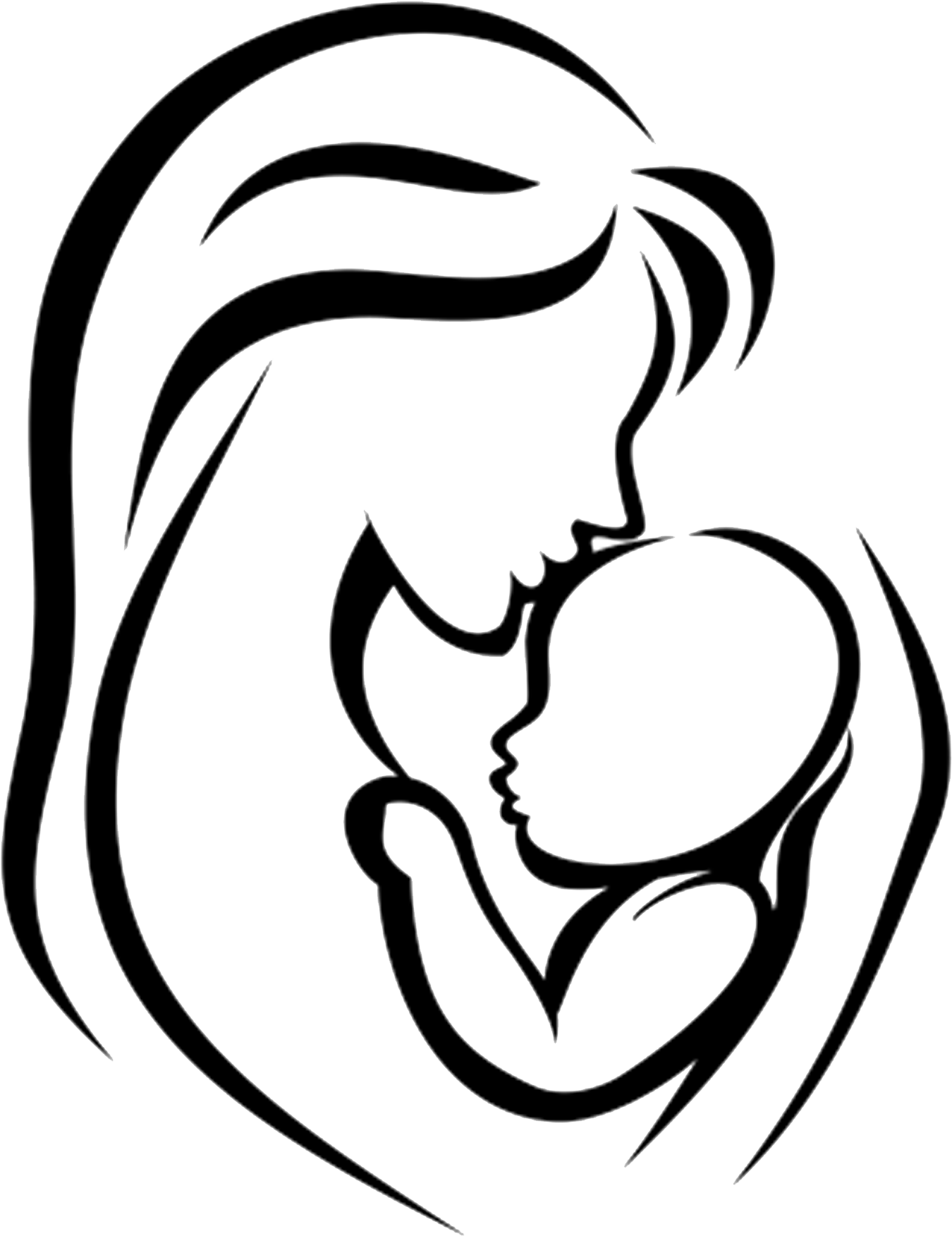 Mother Infant Child Clip Art - Mother Holding Baby Drawing (1817x1950)