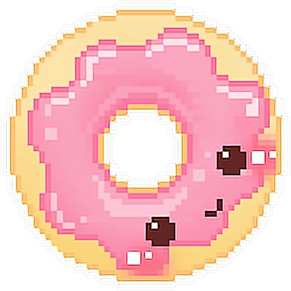 Pixel Art Donuts Kavaii - Kawaii Pixel (1024x1024)