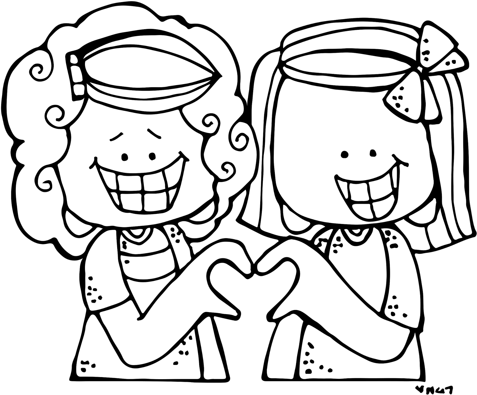 Love Everyone Free Clip Art - Melonheadz Black And White (1600x1324)