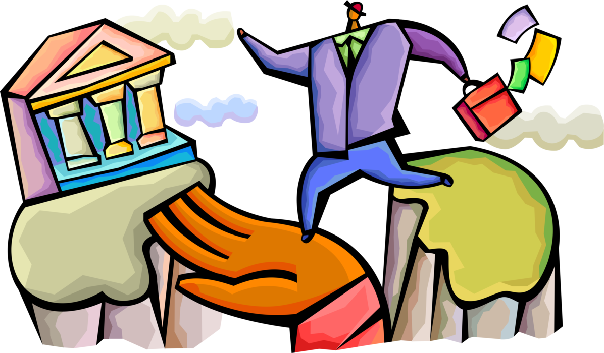 Vector Illustration Of Hand Bridges Obstacle Divide - Vector Illustration Of Hand Bridges Obstacle Divide (1196x700)
