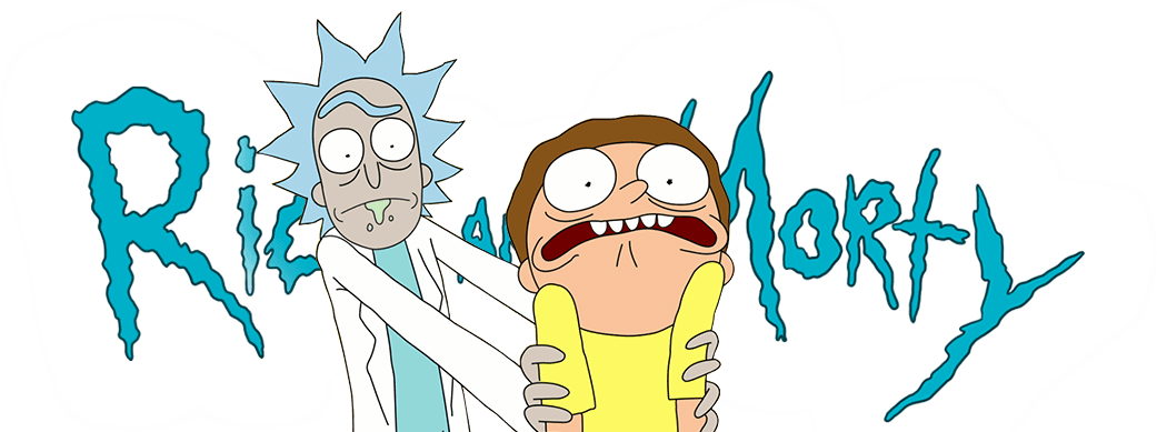 Rick And Morty Clipart Rick Hair - Rick Y Morty Stickers (1041x389)