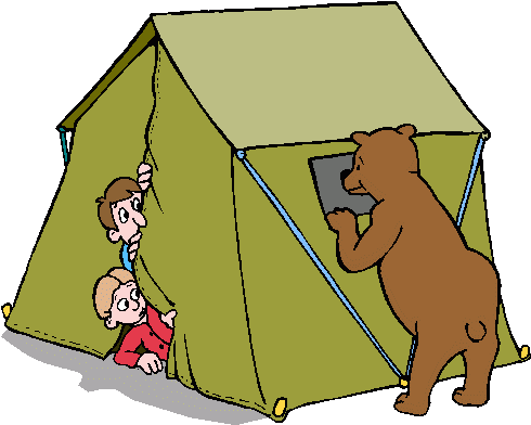 Camping Camp Clip Art Dromfhn Top - Bear Camping Clip Art (490x392)