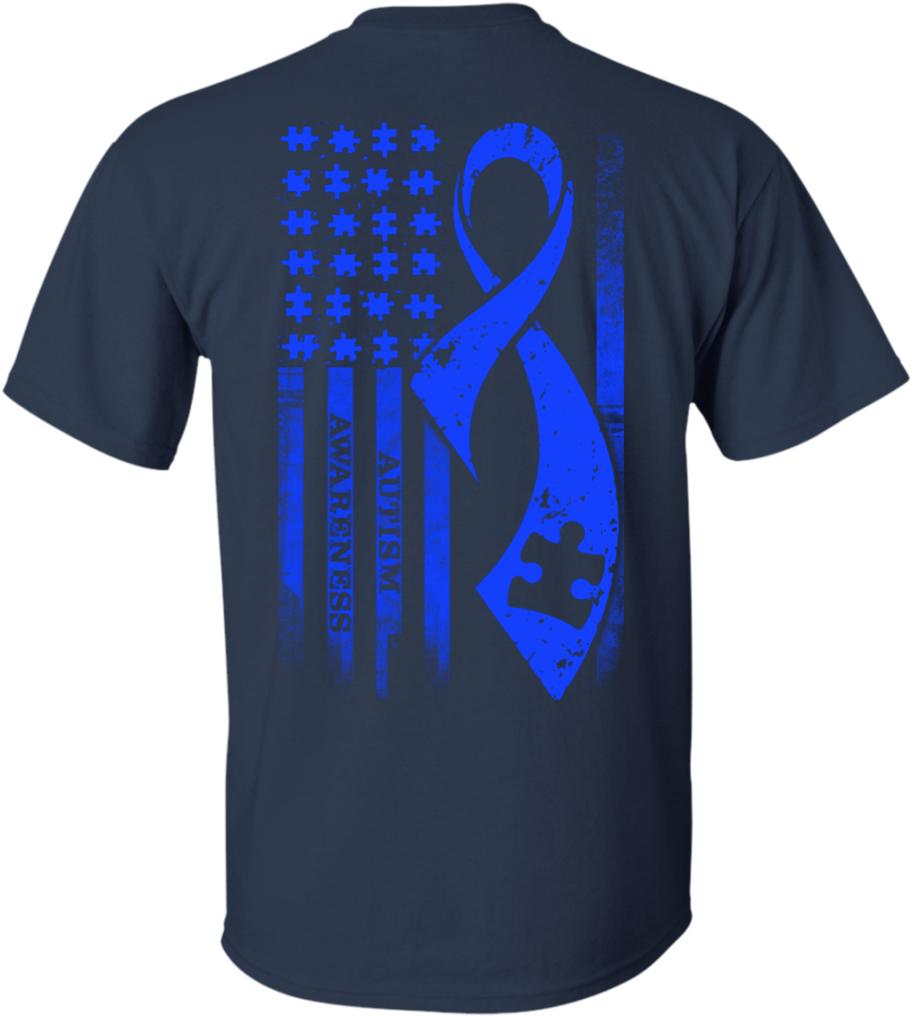 All Blue American Flag Puzzle Pieces - T-shirt (1024x1024)