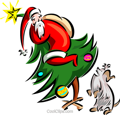 Christmas/dog Barking At Santa Royalty Free Vector - Bark (480x460)