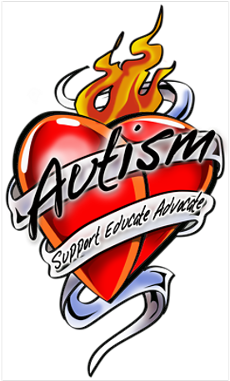 Autism Tattoo Heart Poster - Autism Tattoo Heart Tile Coaster (400x400)