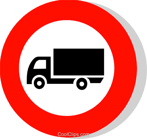 Eu Traffic Sign, Lorries Prohibited Royalty Free Vector - Truck (480x453)