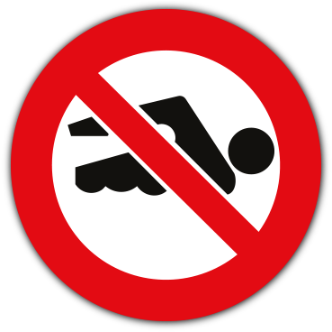 Swimming Prohibited Safety Sign Pv24 - Swimming (400x400)