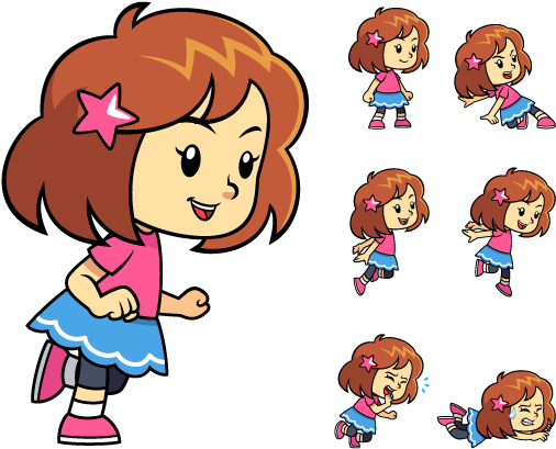 Pinky Girl Game Sprites (600x500)