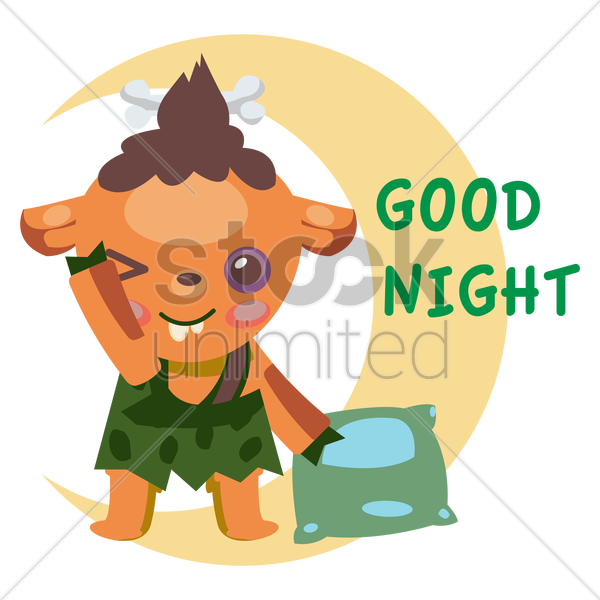 Tribal Cartoon Character Saying Good Night V矢量图形 - Good Afternoon By Cartoon Characters (600x600)