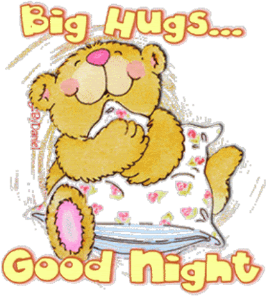 Big Hugs Good Night Wishes Teddy Bear Graphic - Good Night Hugs (400x440)