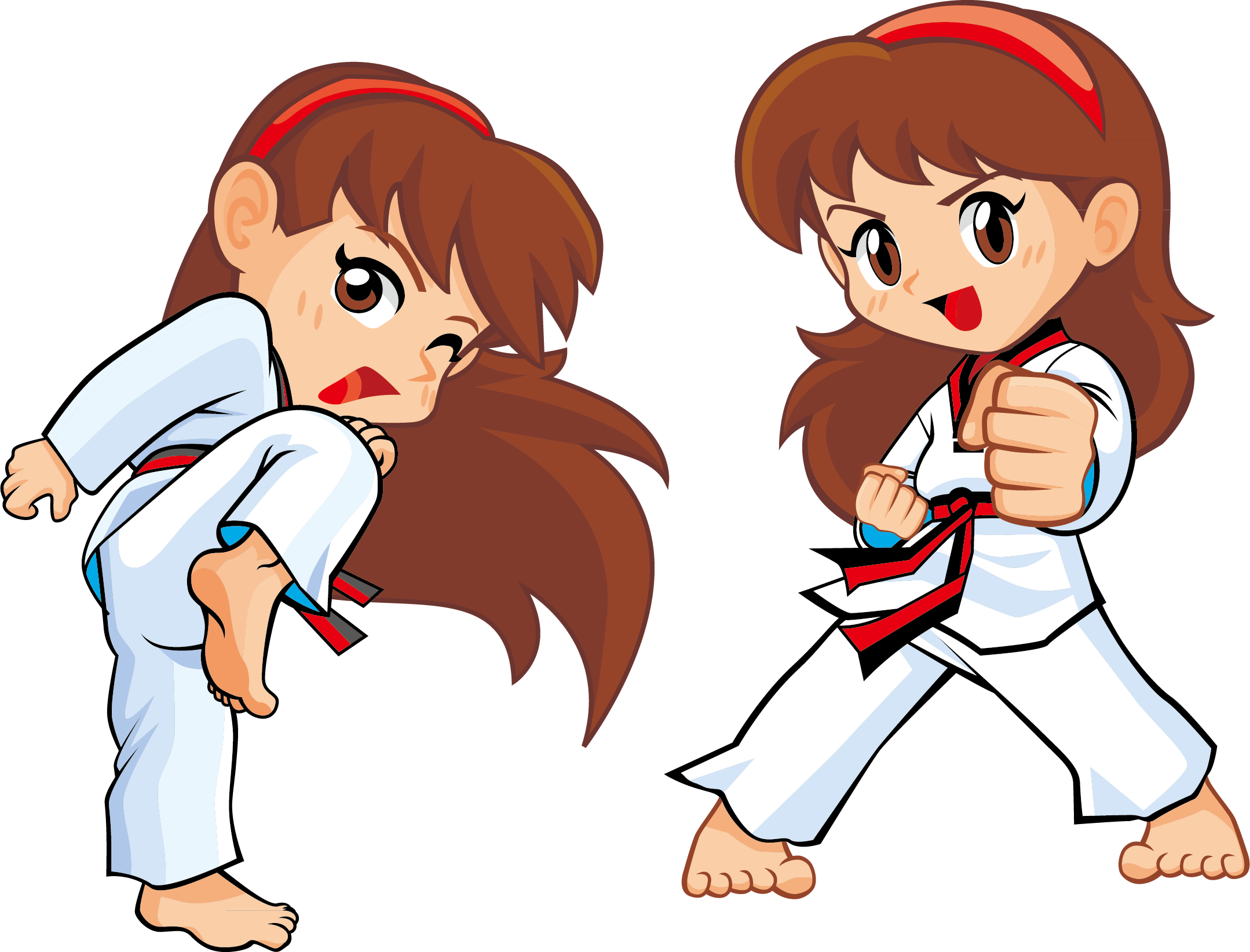 Techniques Karate Kick Martial Arts - Taekwondo Cartoon (2158x1644)