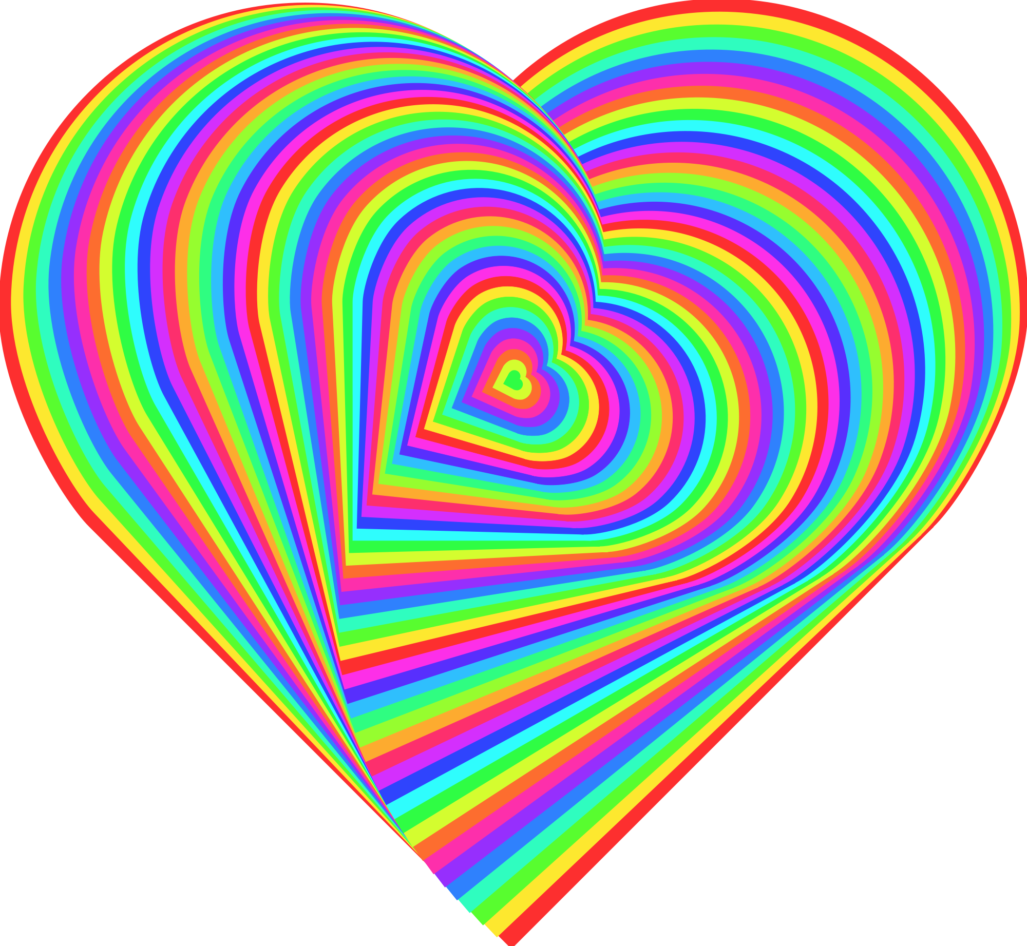Open - Rainbow Love Hearts Backgrounds (2000x1843)