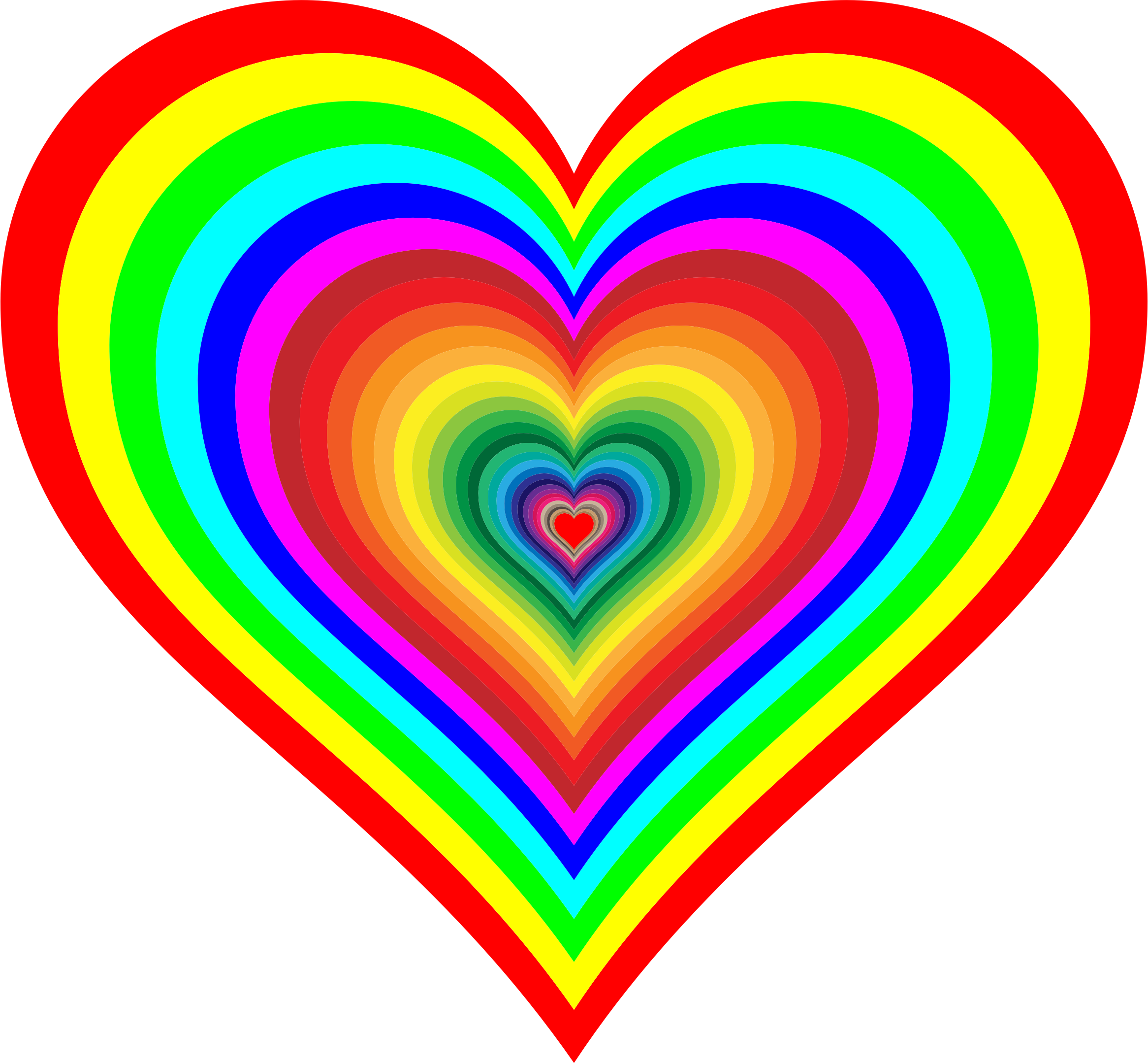 Rainbow Flag Heart Color Clip Art - Small Rainbow Hearts (2332x2158)
