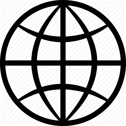 Europe, Africa, And Middle East Globe Icons Png - Internet Clipart Black And White Png (512x512)