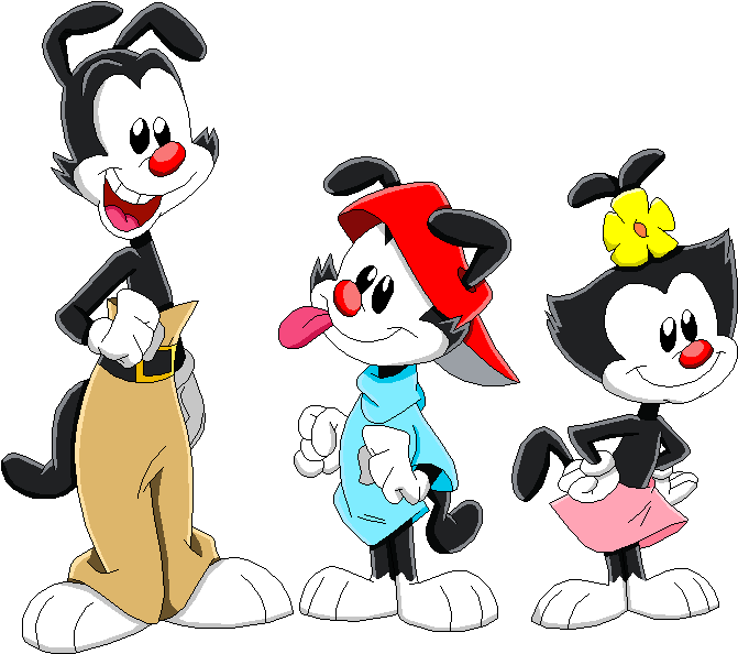 The Warner Siblings By Mollyketty Deviantart Com On - Cartoon Cat With Red Nose (687x609)