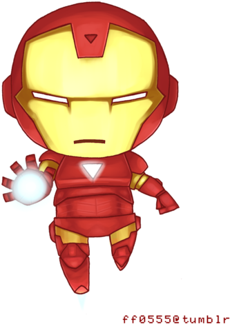 Animated Kid Superheroes Download - Cute Iron Man Png (400x521)