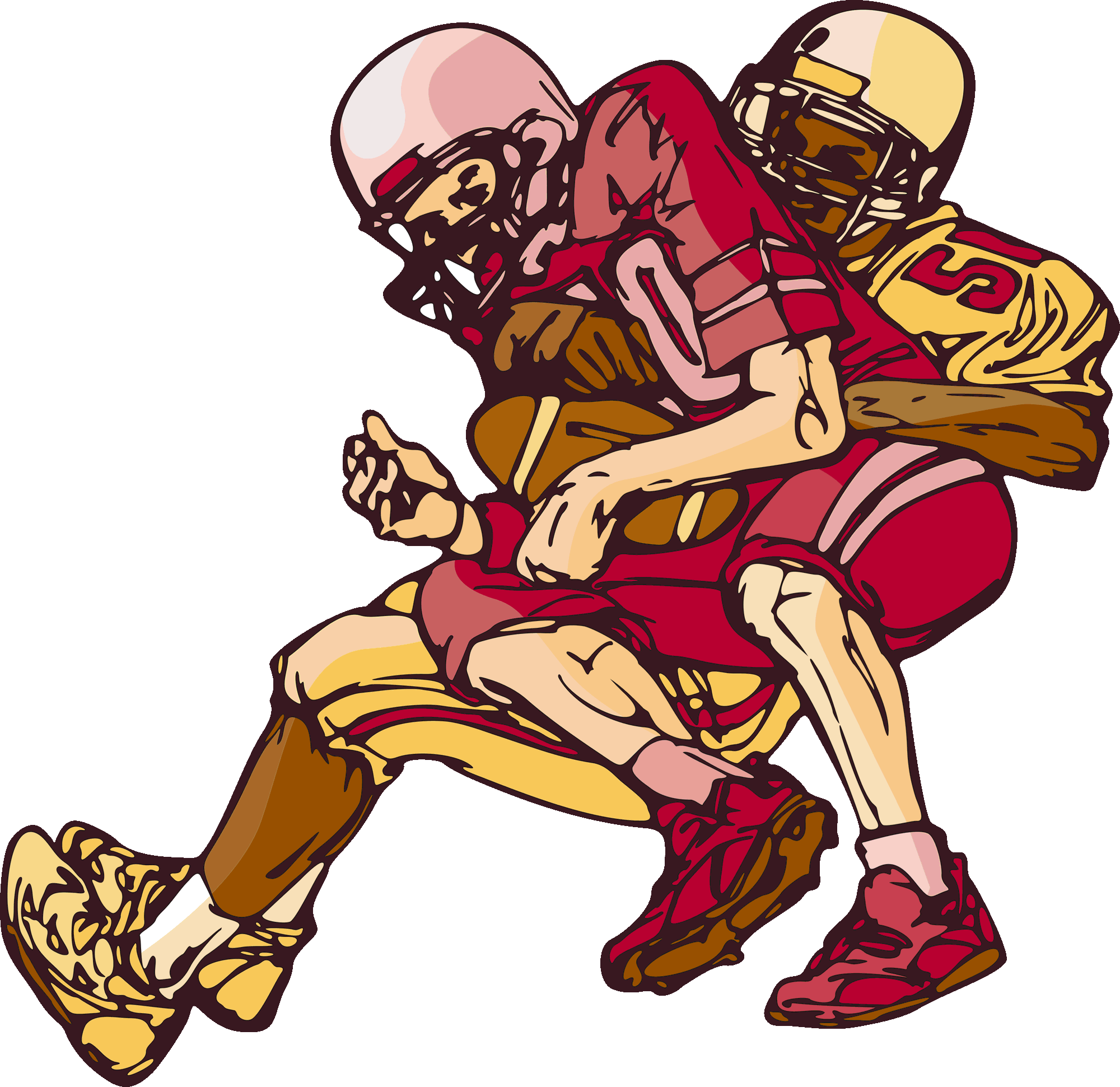 Nfl Football Player Clipart - Football Players Tackle Clip Art (2000x1941)