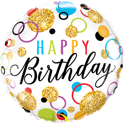 18" Round Foil Birthday Glitter Dots - Happpy Birtday Glitter (480x475)