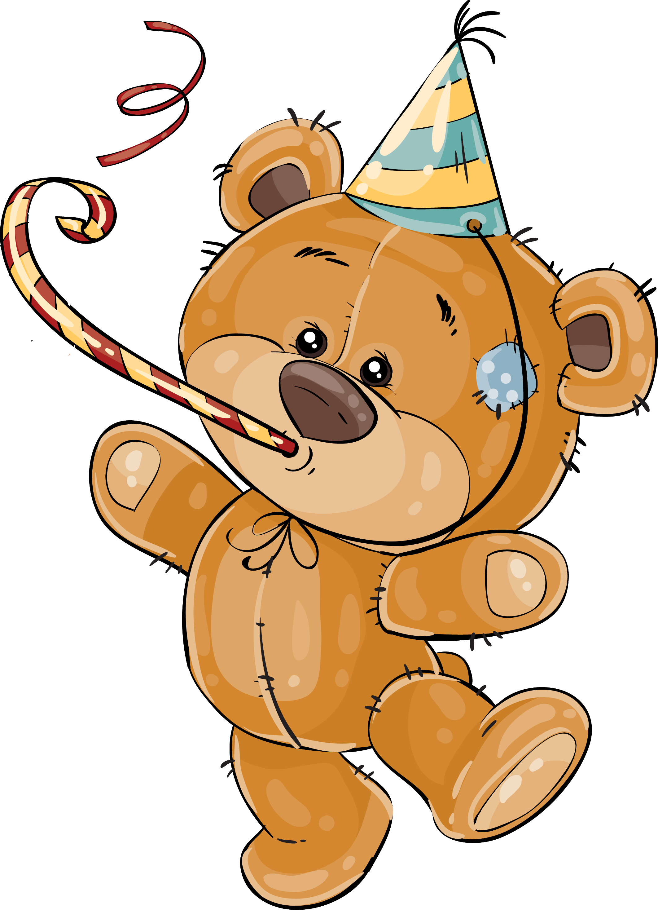 Birthday Cake Teddy Bear Wedding Invitation - Cartoon Bear Party (2124x2936)