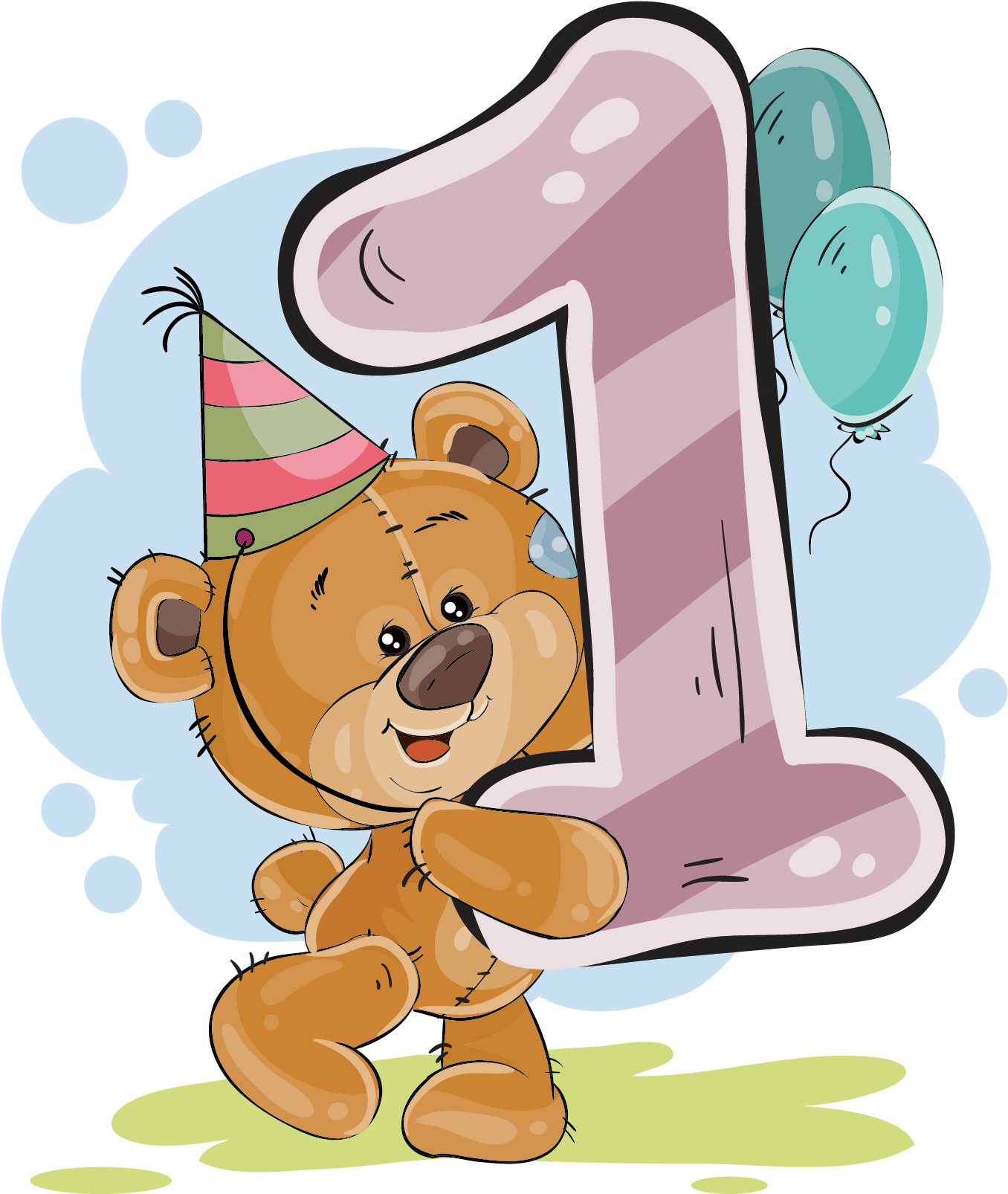 Teddy Bear Wedding Invitation Greeting Card - Vector Graphics (1667x1667)