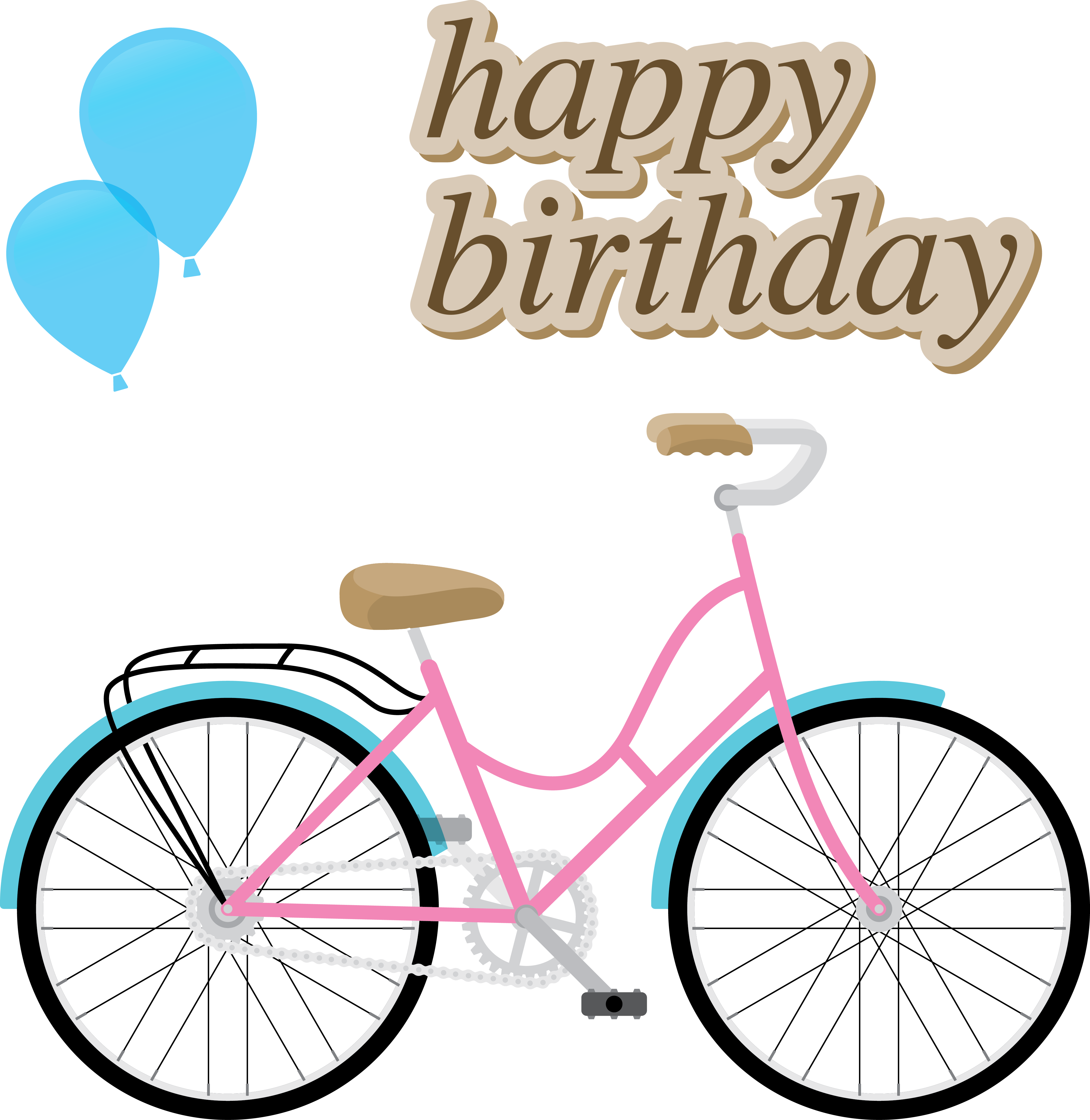 Birthday Euclidean Vector Bicycle - Vector Graphics (4375x4493)