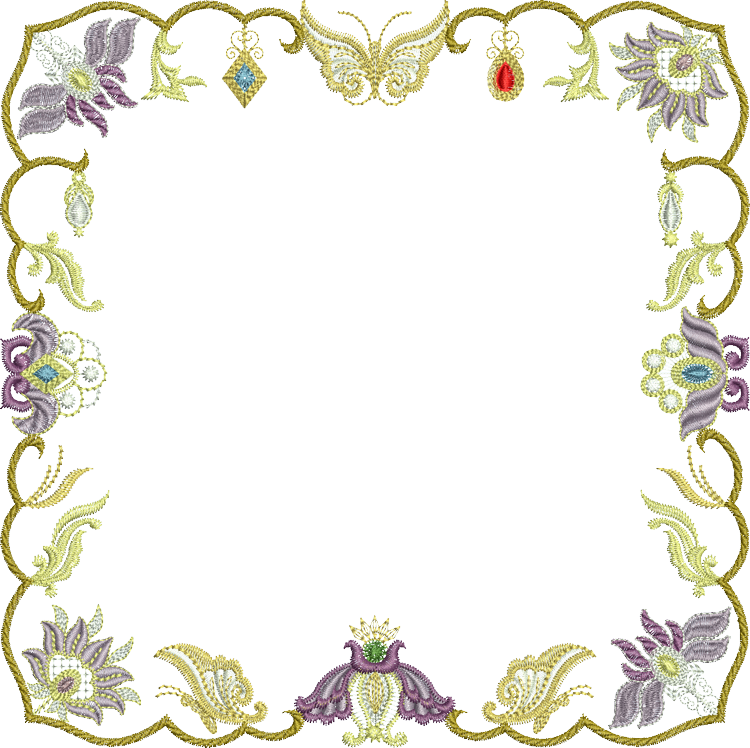 Багеты, Рамки *вышивка Кружева* Png - Large Image Border Designs (750x748)