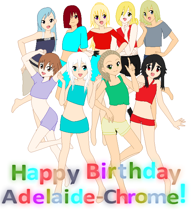 Happy Early Birthday Adelaide-chrome By Ariademon - Cartoon (615x790)