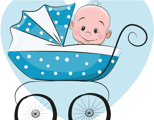 Cartoon Baby Carriage - Its A Boy Teddy Bear (640x480)