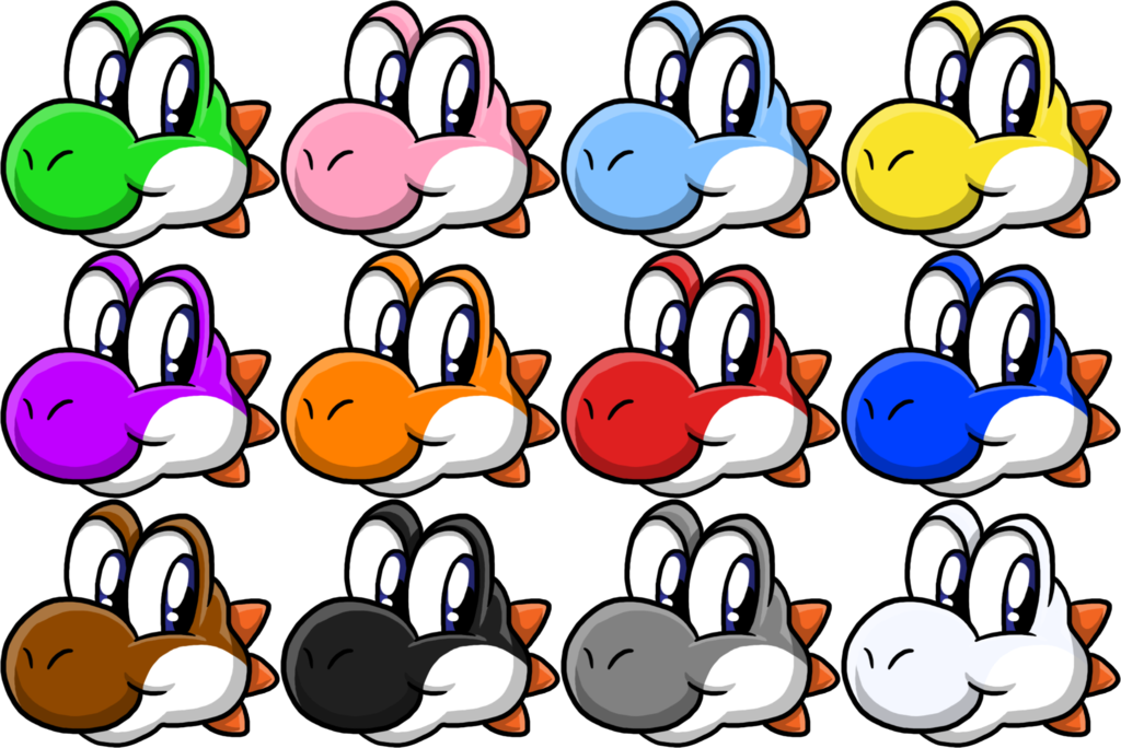 Yoshi Headshots By Heartinarosebud - Cartoon (1024x684)