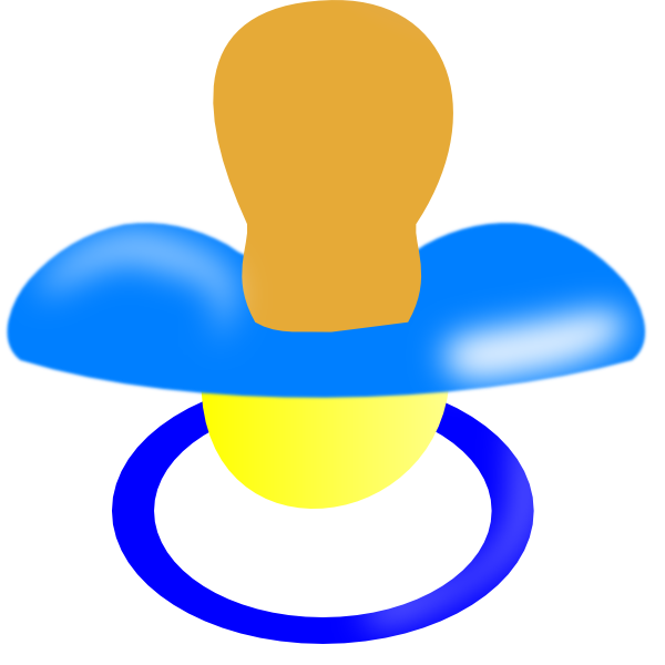 Blue Pacifier Clipart - Baby Pacifier Cartoon (600x600)