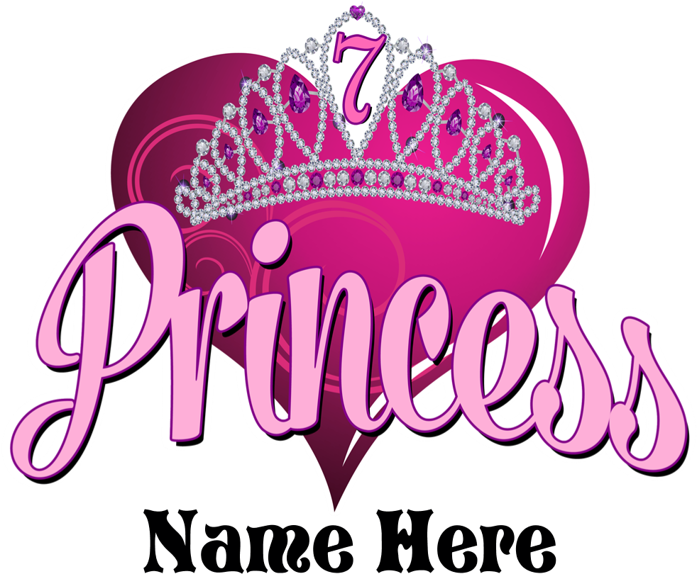 Princess 7th Birthday Kids Light T-shirt - Princess 7th Birthday Shirts (1000x1000)