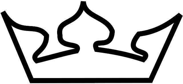 Black, Outline, King, White, Cartoon, Crown, Royal - Crown Clip Art (640x320)
