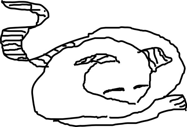 Sleeping Cat Line Drawing At Getdrawings Com Free For - Clip Art (600x408)