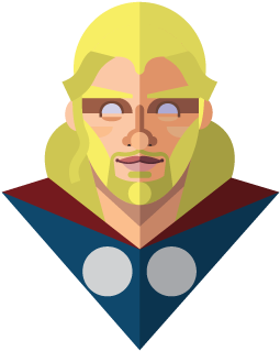Flat Minimal Superheroes Thor - Thor Flat Design (360x432)