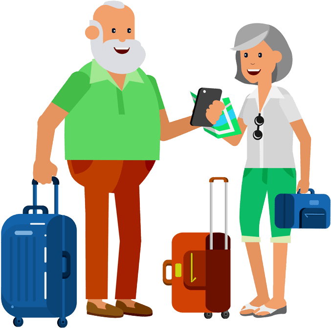 Old Age Flat Design Senior - Old Age Design Character (724x696)