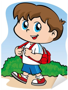 Child Student Walking With Backpack Sticker • Pixers® - Niño Caminando Con Mochila (400x400)