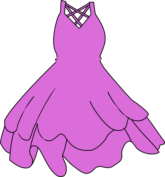 Pink Dress Clipart Prom Dress - Purple Dress Clip Art (552x595)