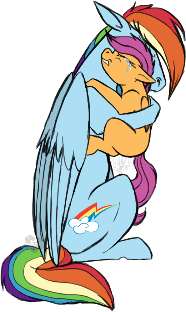 Phenoxfire, Crying, Cute, Hug, Rainbow Dash, Safe, - Cartoon (800x1000)