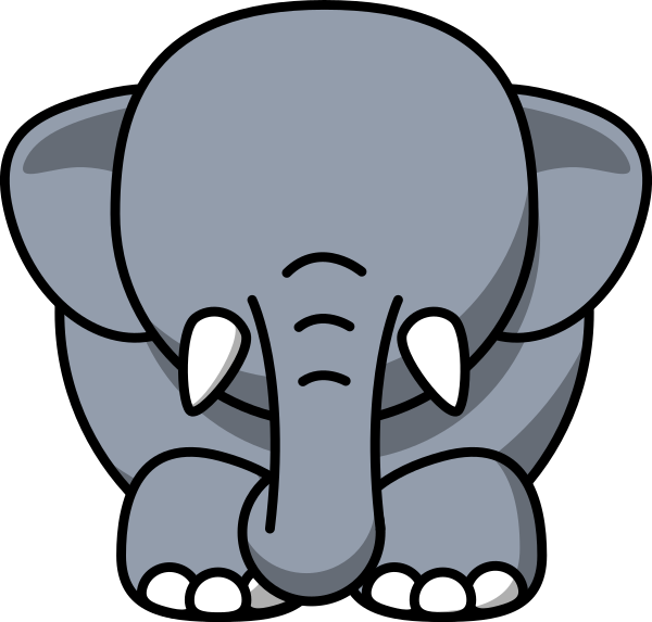 Cartoon Elephant Sad (600x573)