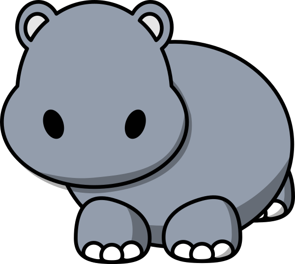 Cute Drawings Of Hippos (600x537)
