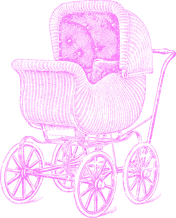 Antique Wicker Baby Carriage Clipart - 7gypsies Clear Stamps, 4 Inch X 4.75 Inch (970x1171)