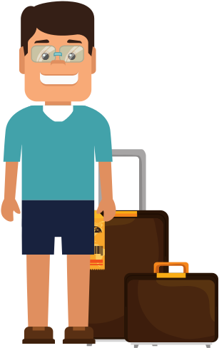 Person With Travel Suitcase - Vector Graphics (550x550)