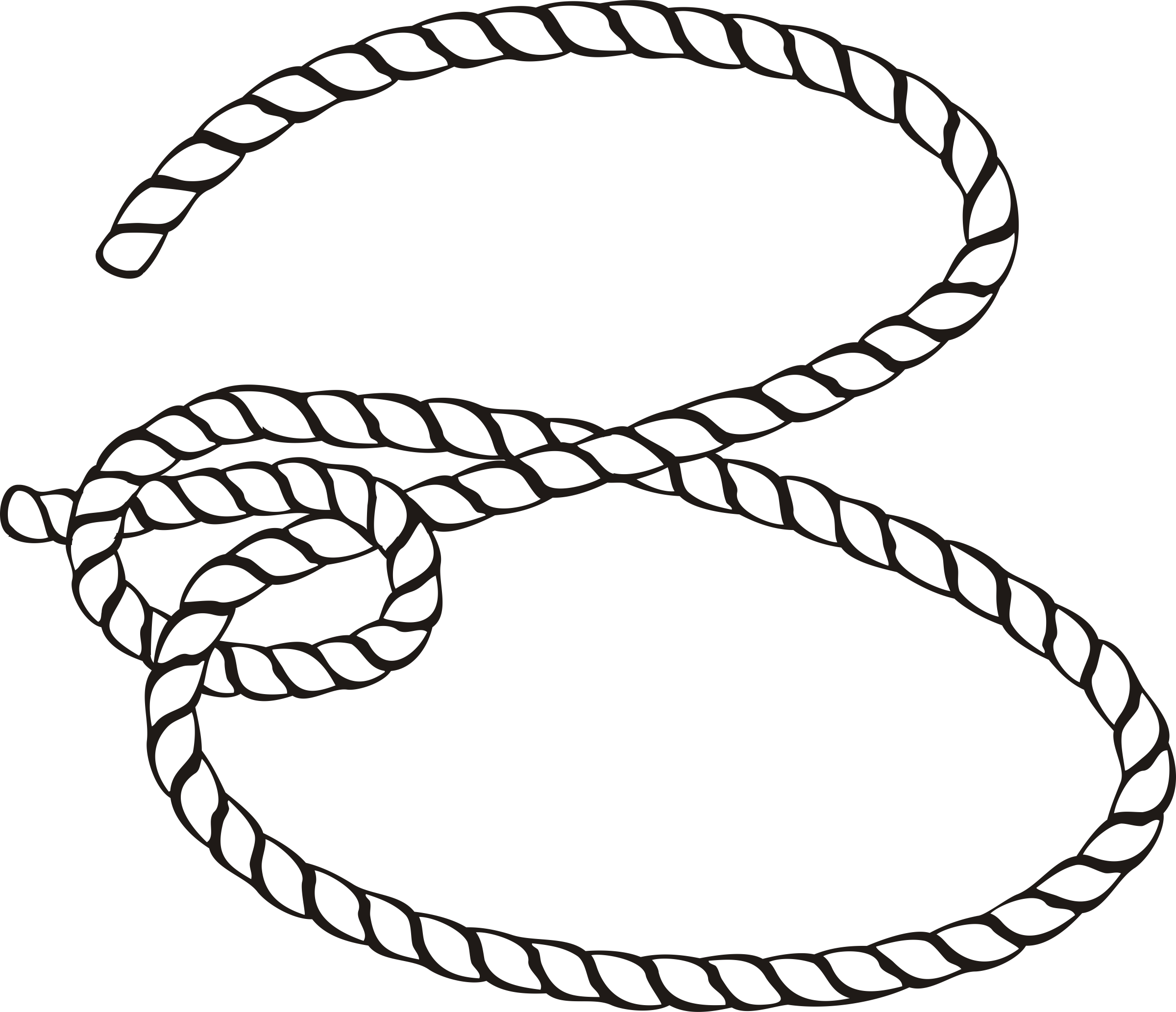 Big Image - Rope Clipart Black And White (2400x2066)