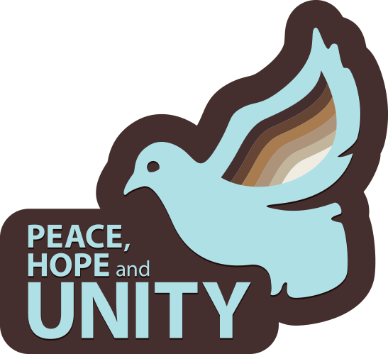Unity Doves Blue On Brown - Symbol (547x499)