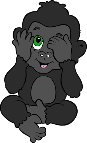 Dibujo - Cute Cartoon Baby Gorilla (306x500)