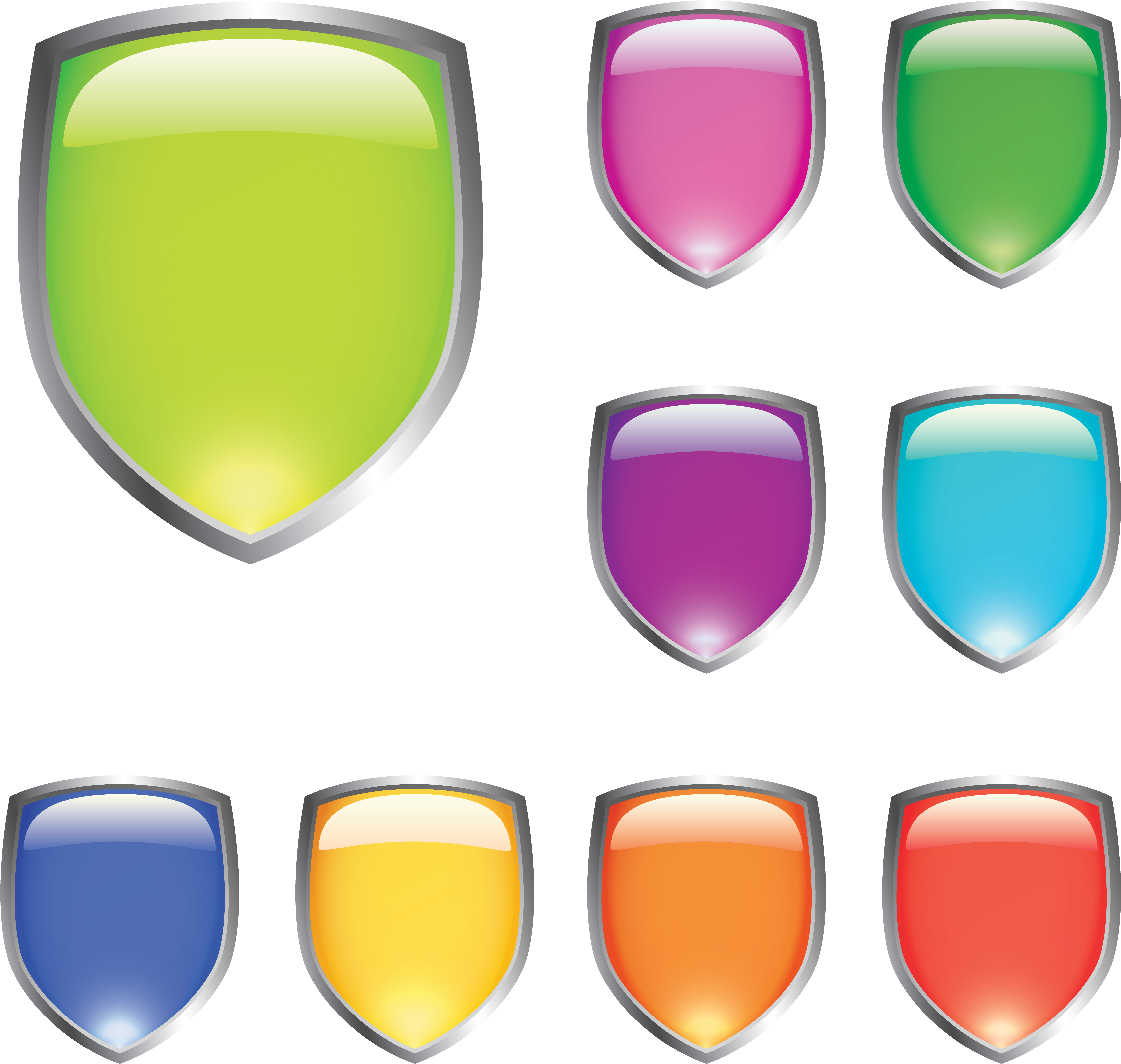 Free Vector Glossy Shields - Free Vector (6250x6250)
