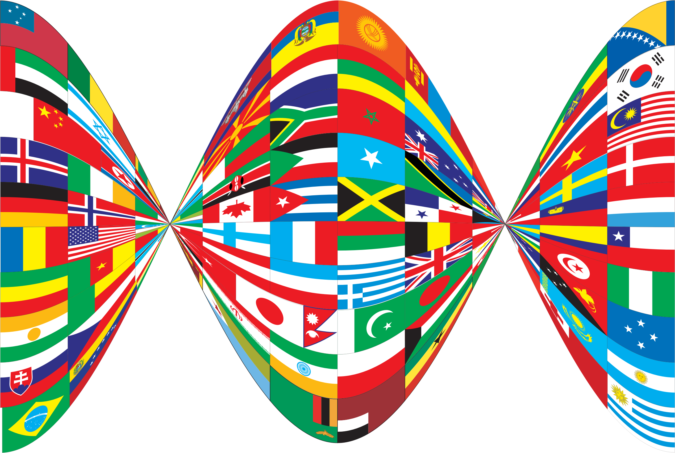 World Flags Twist - Flags Of The World Png (2334x1568)